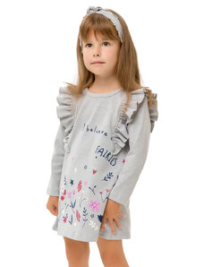 Winkiki Kids Wear Dívčí šaty Fairies - šedý melanž