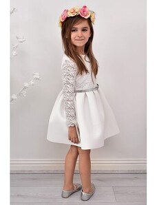 Ewa line Luxury white dress - luxusní dívčí bílé šaty