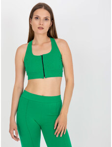 RUE PARIS ZELENÝ CROP TOP NA ZIP --GREEN Zelená