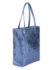 Kožená kabelka Adele SEGALI metalic modrá