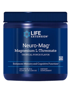 Life Extension Neuro-Mag Magnesium L-Threonate 93,35 g, prášek, Tropické ovoce