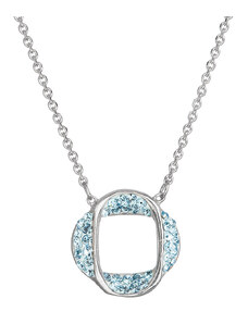 EVOLUTION GROUP Stříbrný náhrdelník s krystaly Swarovski modrý 32016.3 aqua