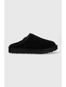 Semišové papuče UGG M Classic Slip-on černá barva, 1129290.BLK-BLK