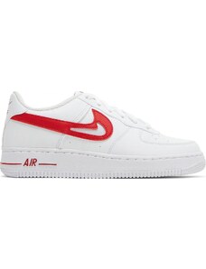 Nike Air Force 1 Low White Red Cut-Out Swoosh (GS)