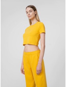 4F Dámské hladké tričko crop top