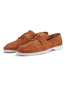 Ducavelli Cerrar Suede Genuine Leather Men's Casual Shoes Loafer Shoes Tan