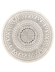 NORTHRUGS - Hanse Home koberce Kusový koberec Twin-Wendeteppiche 103101 creme schwarz kruh – na ven i na doma - 140x140 (průměr) kruh cm