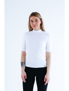 Bílé dámské triko se stojáčkem nanosilver