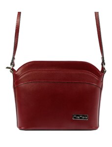 Dámská kožená elegantní menší crossbody kabelka LUKA 01-009 (509) - červená