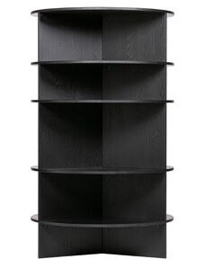 Hoorns Černá jasanová kulatá knihovna Kenyon 168 x 100 cm