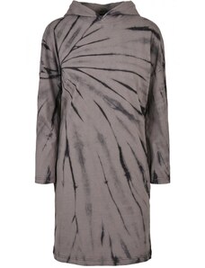 Šedé dámské šaty Urban Classics Oversized Tie Dye Hoody Dress