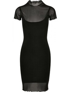 Dámské šaty Urban Classics Ladies Mesh Double Layer Dress - black