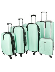 RGL Pětidílná sada plastových cestovních kufrů Peek, světle zelená