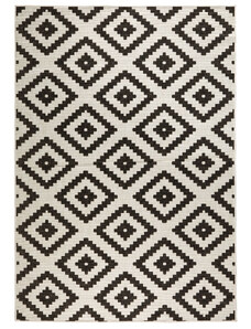 NORTHRUGS - Hanse Home koberce Kusový koberec Twin-Wendeteppiche 103129 schwarz creme – na ven i na doma - 80x250 cm