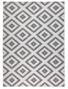 NORTHRUGS - Hanse Home koberce Kusový koberec Twin-Wendeteppiche 103132 grau creme – na ven i na doma - 80x150 cm