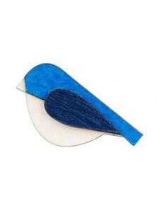 BeWooden Brož Blue Bird Brooch ze dřeva
