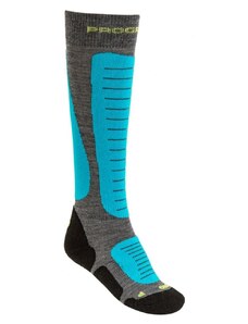 PROGRESS Dětské dětské zimní termo ponožky KIDS HIGH SOX šedá/modrá