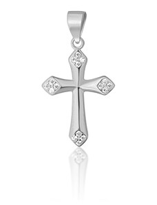 Silver Style Stříbrný přívěsek kříž se zirkony