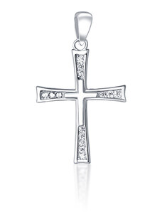 Silver Style Stříbrný přívěsek křížek se zirkony