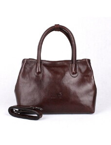 Luxusní střední dámská kabelka do ruky Marta Ponti no. 6093 tmavěhnědá
