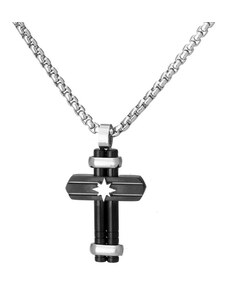 Manoki Pánský ocelový náhrdelník Javier - chirurgická ocel, kříž