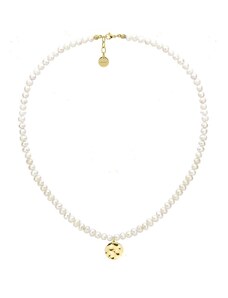 Manoki Perlový choker náhrdelník Bibiana Gold - chirurgická ocel, perla