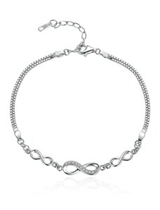 GRACE Silver Jewellery Stříbrný náramek Triple Infinity, stříbro 925/1000, nekonečno