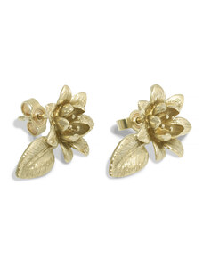 Klára Bílá Jewellery Dámské zlaté náušnice Sakura květina Stříbro 925/1000