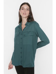 Trendyol Oil Double Pocket Woven Shirt