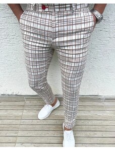 Fashionformen Luxury men's checkered pants bílé DJPE25 Exclusive