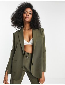 4th & Reckless tailored blazer co-ord in khaki-Green