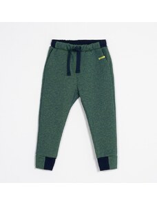 MUFFIN MODE Chlapecké melanžové teplákové kalhoty jogger, tmavě zelené