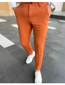 Fashionformen Cihlové pánské elegantní kalhoty DJP70