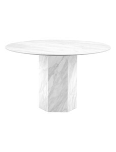 Bílý mramorový jídelní stůl Micadoni Sahara 120 cm
