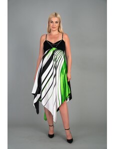 Stylové šaty s odepínací ozdobou - zelené