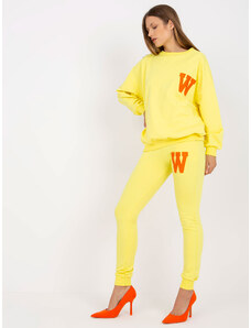 Fashionhunters Žlutá dvoudílná mikina s kalhotami