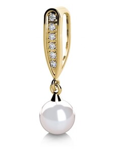 Elegantní přívěsek Julia II, zlato s perlou a zirkony