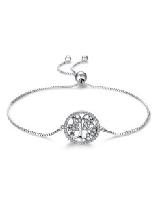 GRACE Silver Jewellery Stříbrný náramek se zirkony Strom života, stříbro 925/1000
