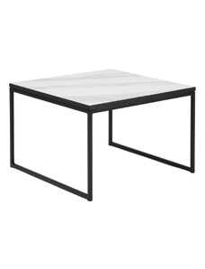Bílý mramorový konferenční stolek MICADONI VELD 60 x 60 cm
