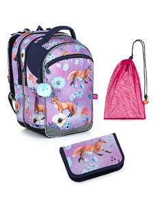 Školní batoh s liškami TOPGAL COCO 22006
