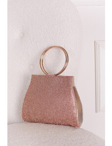 Paris Style Růžovozlatá společenská clutch kabelka Romy