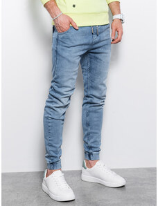 Ombre Clothing Pánské džínové kalhoty jogger - světle modré P907