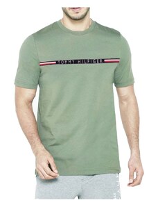 Pánské khaki triko Tommy Hilfiger- slim fit