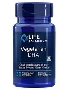 Life Extension Vegetarian DHA 30 ks, vegetariánské gelové tablety, 200 mg