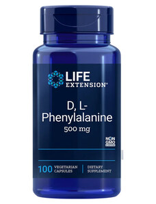 Life Extension D, L-Phenylalanine 100 ks, vegetariánská kapsle, 500 mg