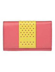 Dámská kožená peněženka Lagen Lada - růžovo-žlutá