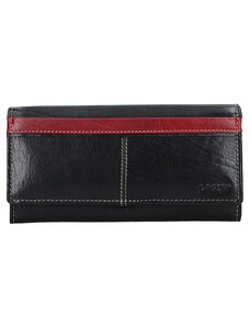 Dámská kožená peněženka Lagen Katka - černo-červená