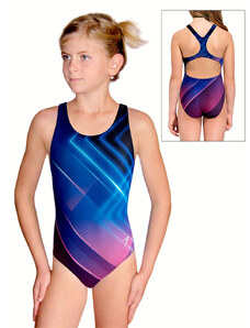 Ramisport Dívčí sportovní plavky jednodílné PD623 t161 modrorůžová