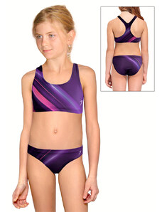 Ramisport Dívčí sportovní plavky dvoudílné PD658 t160 fialovorůžová