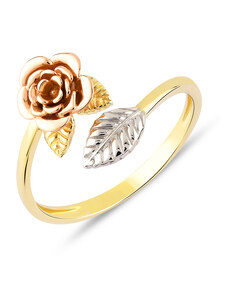 Lillian Vassago Zlatý prsten s růží LLV06-GR081